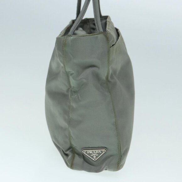 PRADA Tote Bag Nylon Gray Silver Auth - Picture 4 of 16